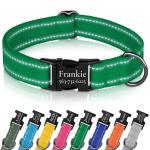 Custom Reflective Dog Collar with Engraved Buckle
