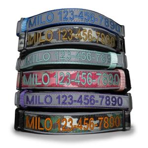 Personalized Reflective Padded Dog Collar - Pink Camo