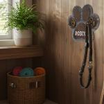 Wall-Mounted Dog Leash and Harness Holder