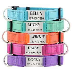 Personalized Reflective Dog Collar with ID Tag