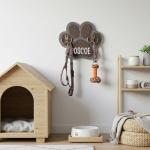 Wall-Mounted Dog Leash and Harness Holder