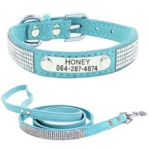 Personalized Bling Rhinestone Dog Collar and Leash Set
