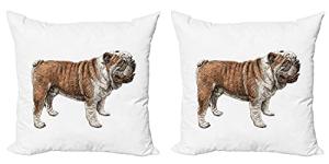 Bulldog Throw Pillow Covers – Set of 2