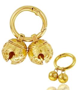Gold Plated Dog Bells for Collars - 2 Pack