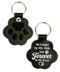 Refillable Leather Paw Print Keychain for Pet Hair