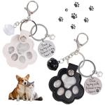 Leather Paw Print Keychain for Pet Memorials