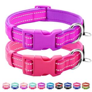 2 Pack Reflective Neoprene Dog Collars for Small Dogs