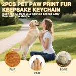 Leather Paw Print Keychain for Pet Memorials
