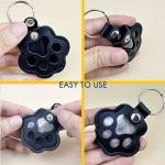 Refillable Leather Paw Print Keychain for Pet Hair