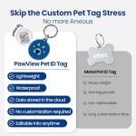 PawView QR Pet ID Tags - 2 Pack, Waterproof