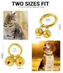Gold Plated Dog Bells for Collars - 2 Pack