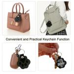 Refillable Leather Paw Print Keychain for Pet Hair