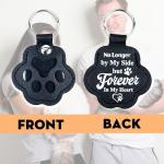 Refillable Leather Paw Print Keychain for Pet Hair