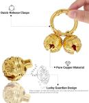Gold Plated Dog Bells for Collars - 2 Pack