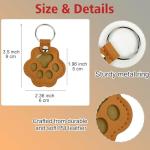 Refillable Leather Paw Print Keychain for Pet Hair