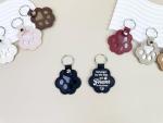 Refillable Leather Paw Print Keychain for Pet Hair