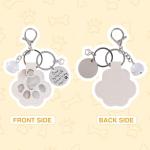 Leather Paw Print Keychain for Pet Memorials