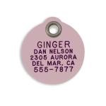 LuckyPet Custom Engraved Round Pink Pet ID Tag