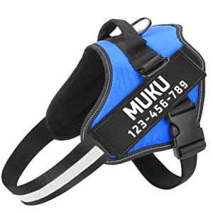 Custom No-Pull Dog Harness with Name & Phone Number - Heavy Duty Reflective Pet Vest, Breathable Adjustable Harness Stops Pulling, Choking, Tugging - Personalized for Small Medium Large Dogs