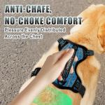 BARKBAY No Pull Dog Harness Large Reflective Dog Harness with Front Clip and Easy Control Handle for Walking Training Running with ID tag Pocket(Blue/Black,L)