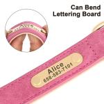 Custom Engraved Dog Collar with Nameplate, Green