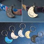 Personalized Stainless Steel Pet ID Tags, Gold Moon