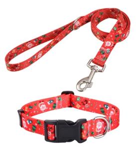 Mihqy Christmas Dog Collar and Leash Set