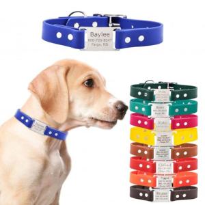 Personalized Waterproof Biothane Dog Collar - Blue