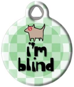 Personalized I'm Blind Dog Medical Alert Tag