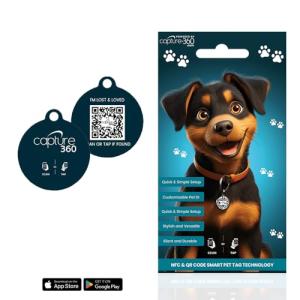 360 QR Code & NFC Pet ID Tag – Waterproof & Customizable