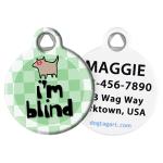 Personalized I'm Blind Dog Medical Alert Tag