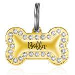 Personalized Engraved Pet ID Tag with Bling
