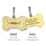 Personalized Engraved Pet ID Tag with Bling