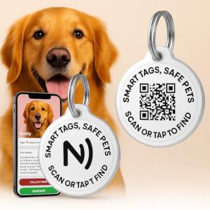 Smart Pet ID Tag with QR Code & NFC