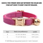 Personalized Velvet Cat Collar with Bell and Bow Tie