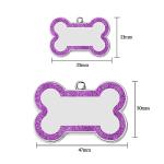 Personalized Glitter Dog Name Tag - Pink Bone