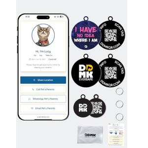 Smart Pet ID Tag with QR Code - Digital Profile
