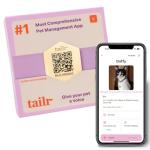 Gold QR Code Pet ID Tag with Digital Profile App