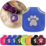 Blue Pawprint Dog Tag Silencer - Fits Four IDs