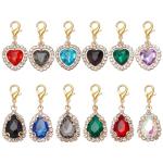 12-pack Heart Pet Collar Charms with Rhinestones