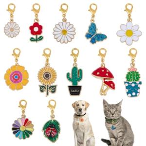 Colorful Clip-on Pet Collar Pendants – 12 Styles