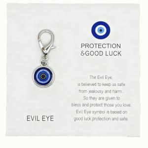 Evil Eye Protection Keychain with Lobster Claw Clip