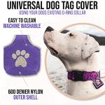 Purple Pawprint Dog Tag Silencer for Pet IDs
