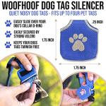 Blue Pawprint Dog Tag Silencer - Fits Four IDs