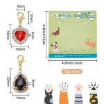 12-pack Heart Pet Collar Charms with Rhinestones