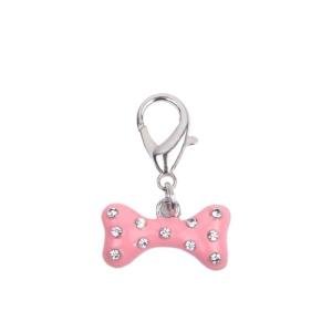 Pink Rhinestone Bone Charm Pendant for Pets