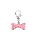 Pink Rhinestone Bone Charm Pendant for Pets