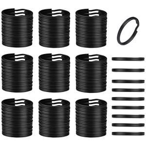 100pcs Black Metal Key Ring Keychains for Pets