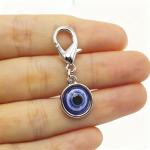 Evil Eye Protection Keychain with Lobster Claw Clip