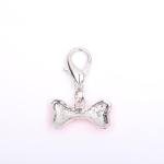 Pink Rhinestone Bone Charm Pendant for Pets